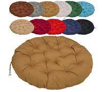 Coussin Fauteuil rotin 50cm/19.68in, Oreillers de Oeuf Suspendu, avec Sangles De Positionnement, pour Terrasse Tatami Siège Intérieur Extérieur - Brun Clair