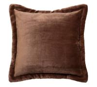 Atmosphera – Coussin Cuddly en flanelle 53 x 53 cm Marron