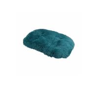 Coussin flocon réversible en fausse fourrure pour animaux - Bleu canard - L 107 x l 65 cm