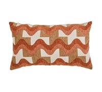 Atmosphera - Coussin Déhoussable Floe 58 x 38 cm, Rectangulaire, Motifs Géométriques, Texture Velours - pour Canapé, Lit, Décoration
