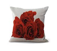Coussin Fresh Rose Fleur Blanc Rose Rose Rouge Tournesol Creative Art Taie d'oreiller Home Bar Club de Voiture Lit canapé Décor Coussin （45 x 45 cm My-p1068-01, Coton et Lin, 07,