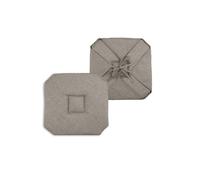 Coussin galette de chaise - 40x40cm - Jute chiné - 4 rabats - Oeko-Tex®