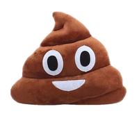 Coussin - Go4U Emoji Rire - Rond - Couleur café - Confortable et mignon
