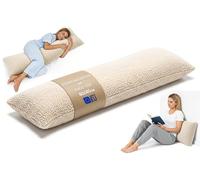 Coussin grossesse dormir Bouclé 145cm - traversin ou oreiller pour femme enceinte coussins maternité pour allaitement et relaxation doux et confortable long et polyvalent certificat Oeko-Tex