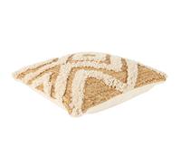 Home Deco Factory – Coussin – Jute et coton tufté – Beige