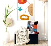 Home Deco Factory – Coussin Patchwork déhoussable Multicolore