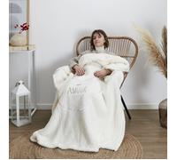 Home Deco Factory – Coussin Plaid Sherpa – Beige