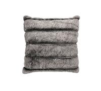 HOME DECO FACTORY – Coussin TX0068 imitation fourrure 40x40 cm Gris foncé rayé, déhoussable
