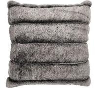 HOME DECO FACTORY, TX0068, Coussin Imitation Fourrure Gris Foncé Rayé 40x40 cm - Confort et Élégance pour Un Intérieur Chic et Accueillant, Déhoussable et Pratique, Idéal pour Canapé