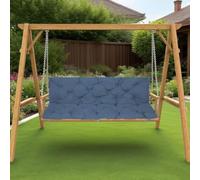 Coussin imperméable pour balancelle 2/3 places - 10 cm d'épaisseur - Coussin de rechange pour banc de jardin - Coussin de dossier - Bleu mer - 150 cm de long