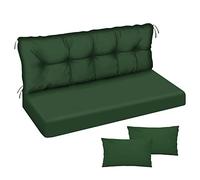 Coussin imperméable pour balancelle de Jardin, Matelas 150x50x50 pour Meubles en Palette, Grand Confort Coussins avec Dossier, Meubles de Jardin, Glatt-Pik Green [133]