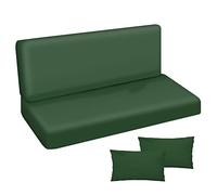 Coussin imperméable pour balancelle de Jardin, Matelas 150x50x50 pour Meubles en Palette, Grand Confort Coussins avec Dossier, Meubles de Jardin, Glatt Green [133]