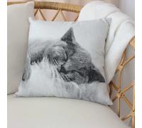 Coussin Imprimé Chat Noir Et Blanc 30 X 50 Cm