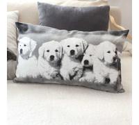 Coussin Imprimé Chiens Noir Et Blanc 30 X 50 Cm