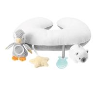 Nuby Petit pinguin Tummy Time - Coussin interactif pour bébé | Coussin moelleux pour enfants et bambins | Gris | Convient dès la naissance