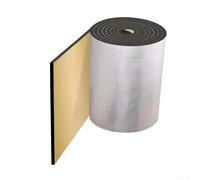 Coussin isolant en mousse résistant à la chaleur avec feuille d'aluminium pour garage, mur, toit, tuyau de toit, matériau absorbant le bruit, noir, 500 x 50 cm, 5 mm d'épaisseur (500 x 50 x 5 mm)