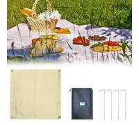 Coussin isolant résistant à l'humidité pour le camping et l'extérieur, comprend quatre piquets et un sac de rangement, design en fibre légère pour un transport facile (43 x 43 cm)