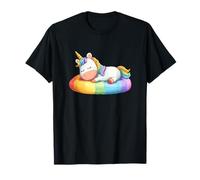 Coussin Kawaii Sleepy Unicorn on Rainbow Dreams T-Shirt