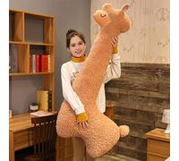 Coussin lama, alpaga géant, en peluche, long coussin pour le corps, alpaga moelleux, coussin douillet d'alpaga - Coussin de Noël, cadeau d'anniversaire (marron - 75 cm)