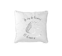 - Coussin Licorne - 40 x 40 cm - Argent