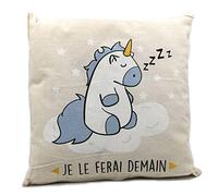 Coussin Licorne je le ferai demain