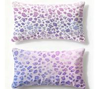 Coussin Lilas Oreiller Imprimé Léopard Taie Oreiller 80x100cm Velours Coussin Canape Lot de 2,2026 Nouveau Rectangulaire Impression recto verso Taie D'oreiller pour Hiver Maison Intérieur Décor Q-265U