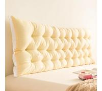 Coussin lombaire beige de luxe pour tête de lit, support de dossier, 120 x 50 x 5 cm, traversin confortable pour décoration d'intérieur et relaxation