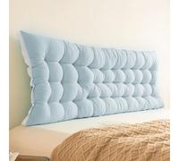 Coussin lombaire de luxe pour tête de lit, coussin pour dossier de lecture, coussin cale, idéal pour lit, canapé et relaxation Bleu clair 200 x 50 x 5 cm