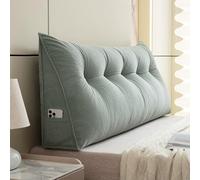 Coussin lombaire pour soutien dossier - Grand coussin en forme de coin pour tête de lit, canapé, lecture, ergonomique triangulaire - Pour chambre à coucher, canapé, tatami, lit de jour (vert, 60 x 50