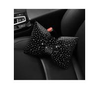 Coussin Lombaire Voiture Oreillers Voiture Pour Votre Cou Appui-tête Automatique En Diamant Avec Nœud Papillon Filles Et Femmes Du Coussin Soutien Lombaire Coussin Soutien Dorsal(Headrest White)