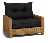 Amazinggirl Coussin Lounge Mobilier Jardin Coussin de siège 50x50 cm - Dossier Rattan Idéal pour Balcon terrasse Salon extérieur Confort Durable Coussins épais Graphite Lin écologique