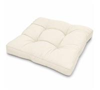 Beautissu Coussin extérieur Jardin Assise Coussin Chaise pour Balcon idéal | 60x60x10cm nature pour lounge intérieur meubles rotin galette xLuna