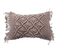 Coussin Macramé En Coton Tressé Violet Clair 40x60