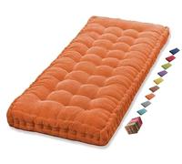 Coussin Matelas Assise Dossier pour Banc de Jardin balancelle canapé 1/2/3 Places Coussin pour Banc de Jardin Exterieur Interieur 170 cm sur Mesure 110x50 Coussin pour Banc 150 cm(Orange 1c,55x55 cm 2