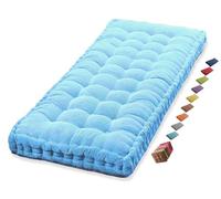 Coussin Matelas Assise Dossier pour Banc de Jardin balancelle canapé 1/2/3 Places Coussin pour Banc de Jardin Exterieur Interieur 170 cm sur Mesure 110x50 Coussin pour Banc 150 cm(Sky Blue 1c,155x55 c