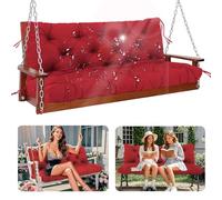 Coussin Matelas Assise Dossier pour Banc de Jardin Balancelle de Porche Canapé 2 Places, Coussin pour Banc Imperméable 100x100x10cm, Coussin de Dossier avec Bandes pour Indoor/Outdoor, Bourgogne