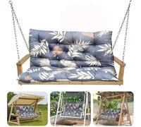 Coussin Matelas Assise Dossier pour Banc de Jardin Balancelle de Porche Canapé 2 Places, Coussin pour Banc Imperméable 100x100x10cm, Coussin de Dossier avec Bandes pour Indoor/Outdoor, Feuilles