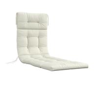 Outsunny Coussin Matelas pour Chaise Longue transat Bain de Soleil avec Sangles d'attache pour Jardin dim. 200L x 60l cm Crème