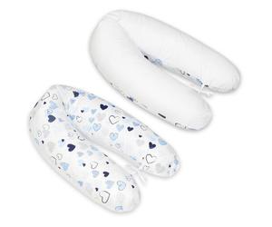 Coussin Maternit Pre/Post Natal Usages Multiples Coeurs Bleus Blanc