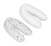 Coussin Maternit Pre/Post Natal Usages Multiples Etoiles Grises Et Blanches Sur Fond Blanc Blanc
