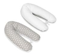Coussin Maternit Pre/Post Natal Usages Multiples Toiles Blanches Sur Fond Gris Blanc