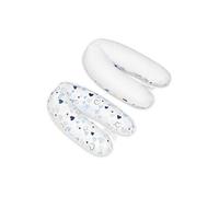 Coussin maternité pre/post natal usages multiples Coeurs bleus - blanc