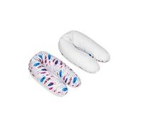 Coussin Maternit Pre/Post Natal Usages Multiples Plumes Multicolores Blanc