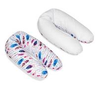 Coussin Maternit Pre/Post Natal Usages Multiples Plumes Multicolores Blanc
