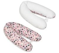 Coussin maternité pre/post natal usages multiples triangles roses - blanc Multicolore G