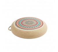 Coussin Méditation Rembourré , Diamètre 50 Hauteur 10 Cm , Fleur Rouge
