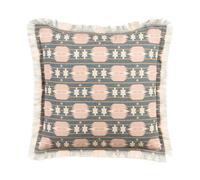 Coussin Moderne Imprimé avec Franges et Motif Géométrique 60 x 60 cm Multicolore