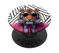 Coussin Motif Tigre Rose Vif, Adolescent ou Femme PopSockets PopGrip Adhésif