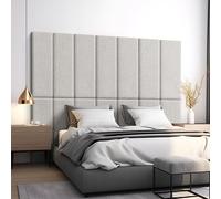 Coussin mural 'Carpino' Panneau rembourré set de 2 textiles 90 x 30 cm Gris