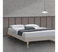 Coussin mural 'Carpino' Panneau rembourré set de 2 velours 90 x 30 cm Gris foncé